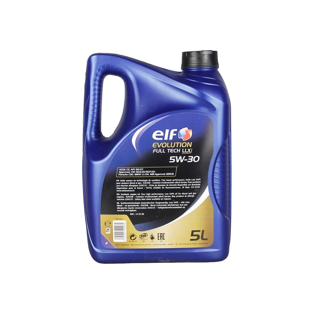 Моторна олива ELF EVOL. FULLTECH LLX 5w30 5л - зображення 2