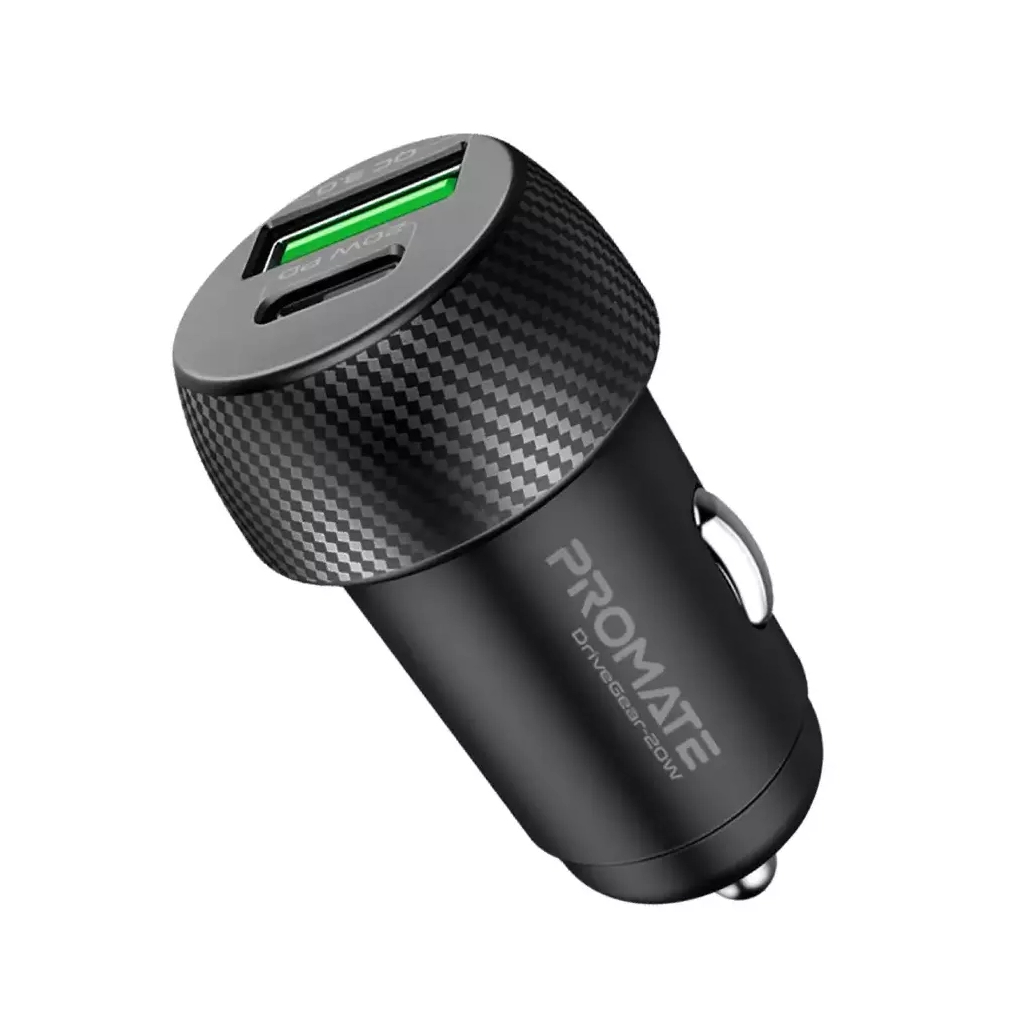 Зарядний пристрій Promate 20W USB-C + USB-A (drivegear-20w.black) - зображення 1
