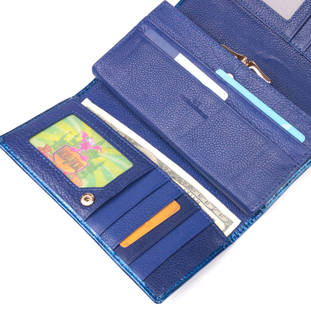 Гаманець ST Leather З лакованої шкіри Синій (19404) - зображення 8