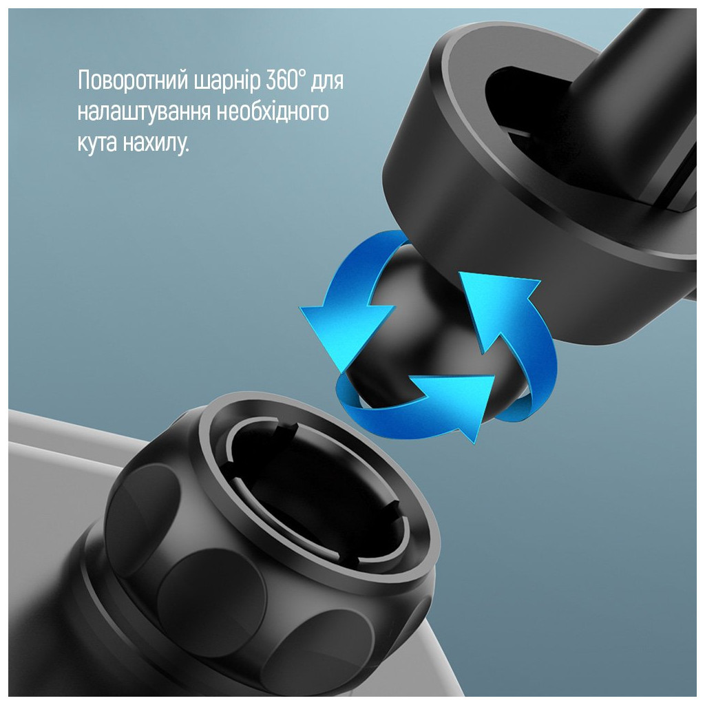Універсальний автотримач ColorWay Metallic Gravity Holder 3 Black (CW-CHG14-BK) - изображение 9