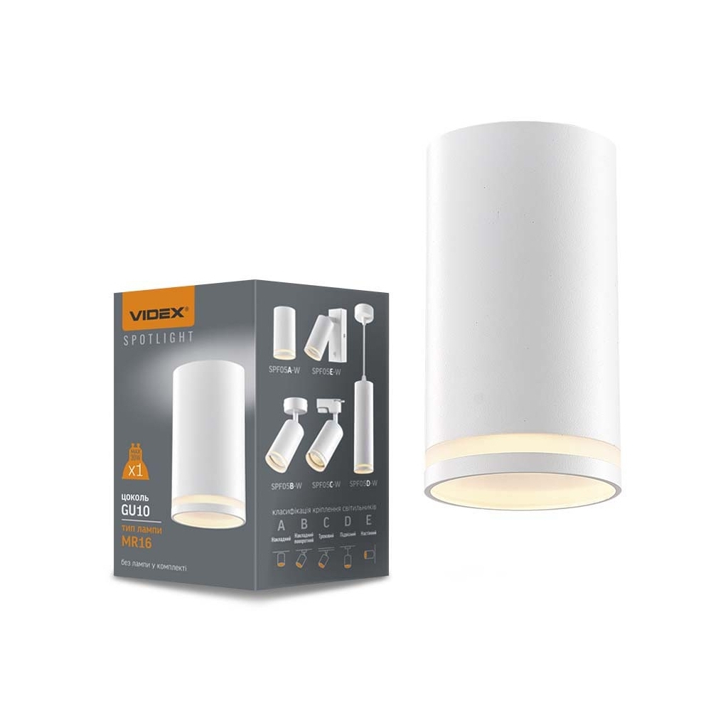 Світильник точковий Videx під лампу GU10 SPF05A накладний білий (VL-SPF05A-W) - зображення 3