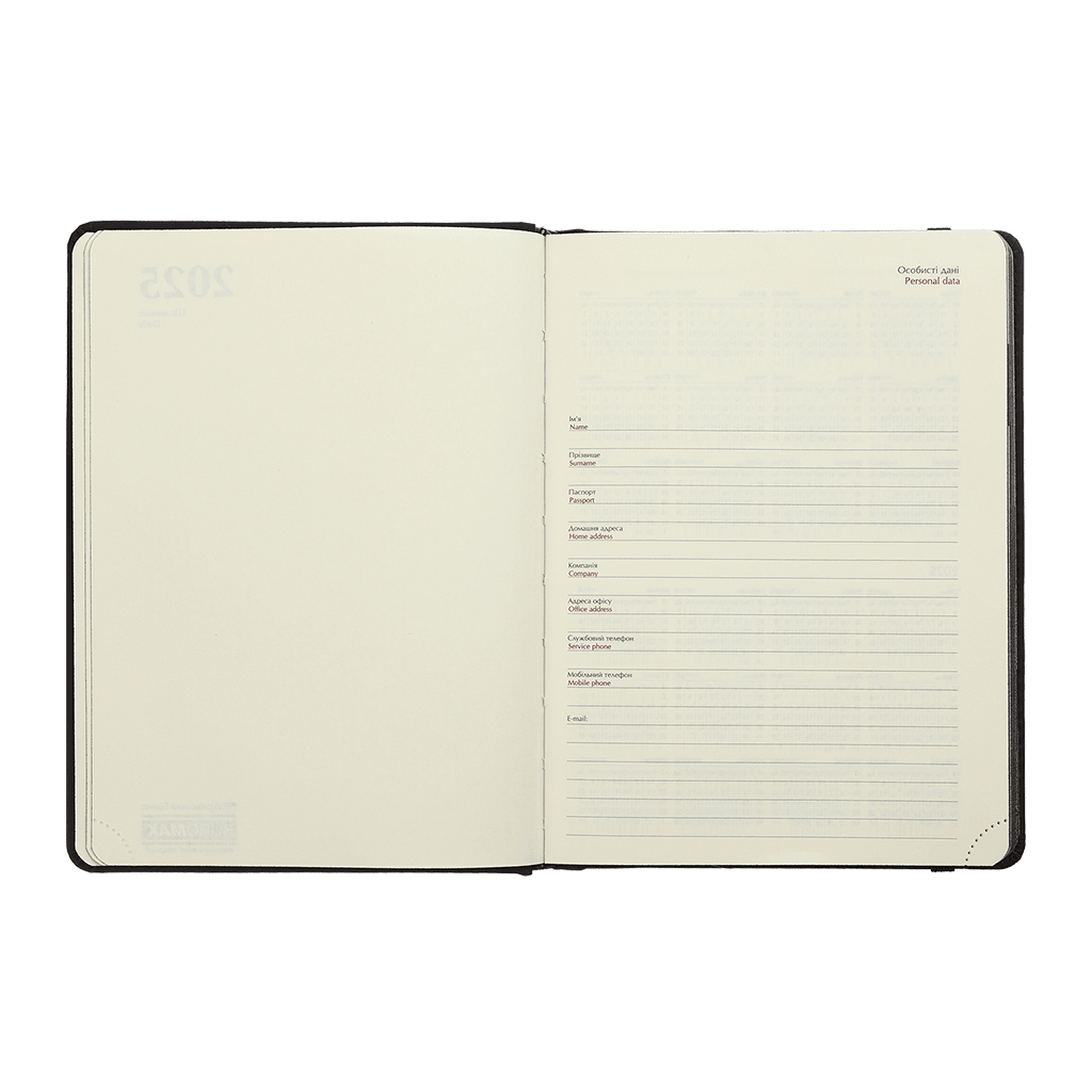 Тижневик Buromax датований 2025 VELOUR, А5 чорний (BM.2134-01) - зображення 5