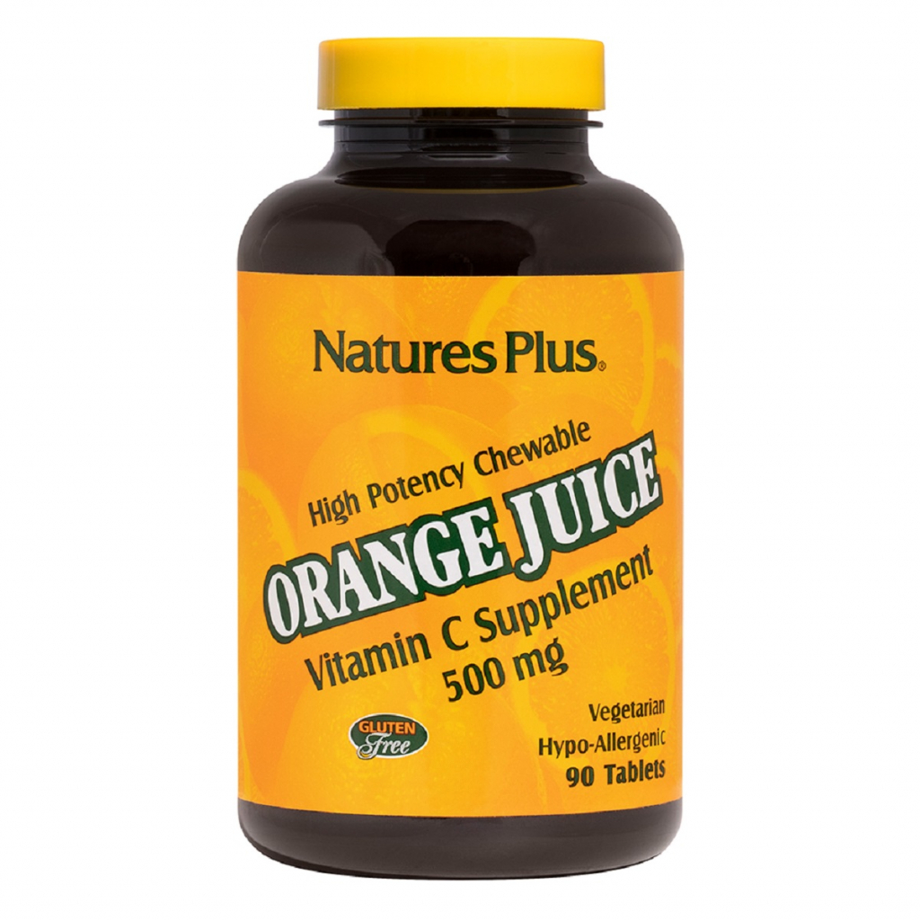 Вітамін Natures Plus Вітамін С, Orange Juice Vitamin C, 500 мг, Nature's Plus, 90 (NTP2465) - зображення 1