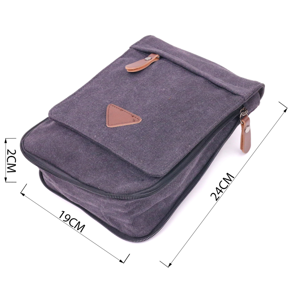 Сумка Vintage Вертикальна чоловіча текстильна Чорна (21265) - зображення 3