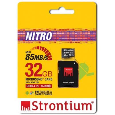 Карта пам'яті Strontium Flash 32GB microSDHC class 10 UHS-1 NITRO (SRN32GTFU1QA) - зображення 4