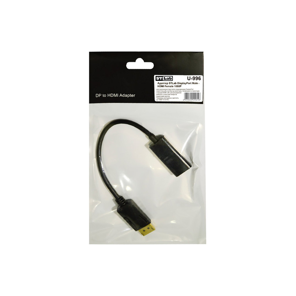 Перехідник ST-Lab DisplayPort Male - HDMI Female, 1080P (U-996) - зображення 3