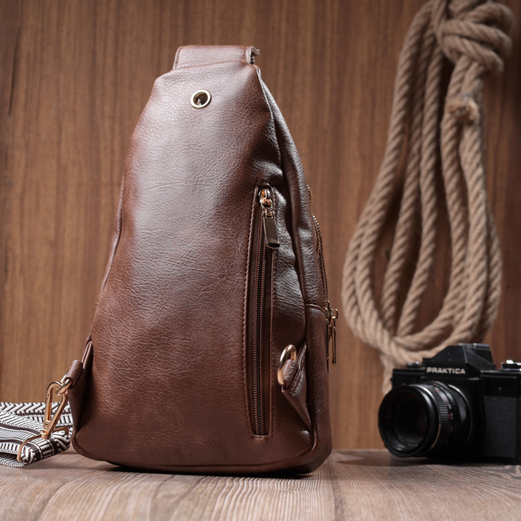 Сумка Vintage З однією лямкою через плече з екошкіри Коричнева (22760) - зображення 10