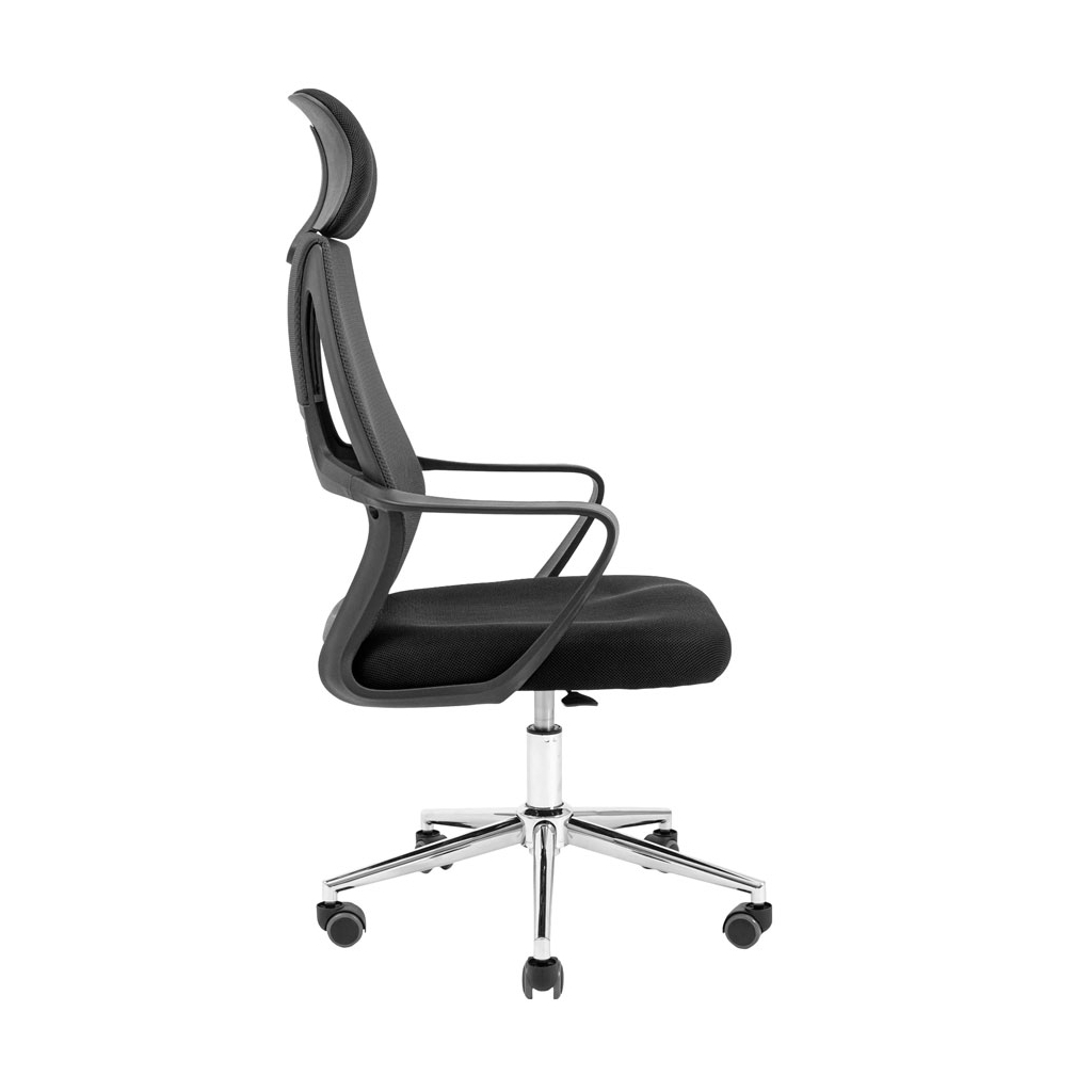 Офісне крісло Richman Профі Хром Піастра Сітка чорна + сіра (ADD0003196) - зображення 4