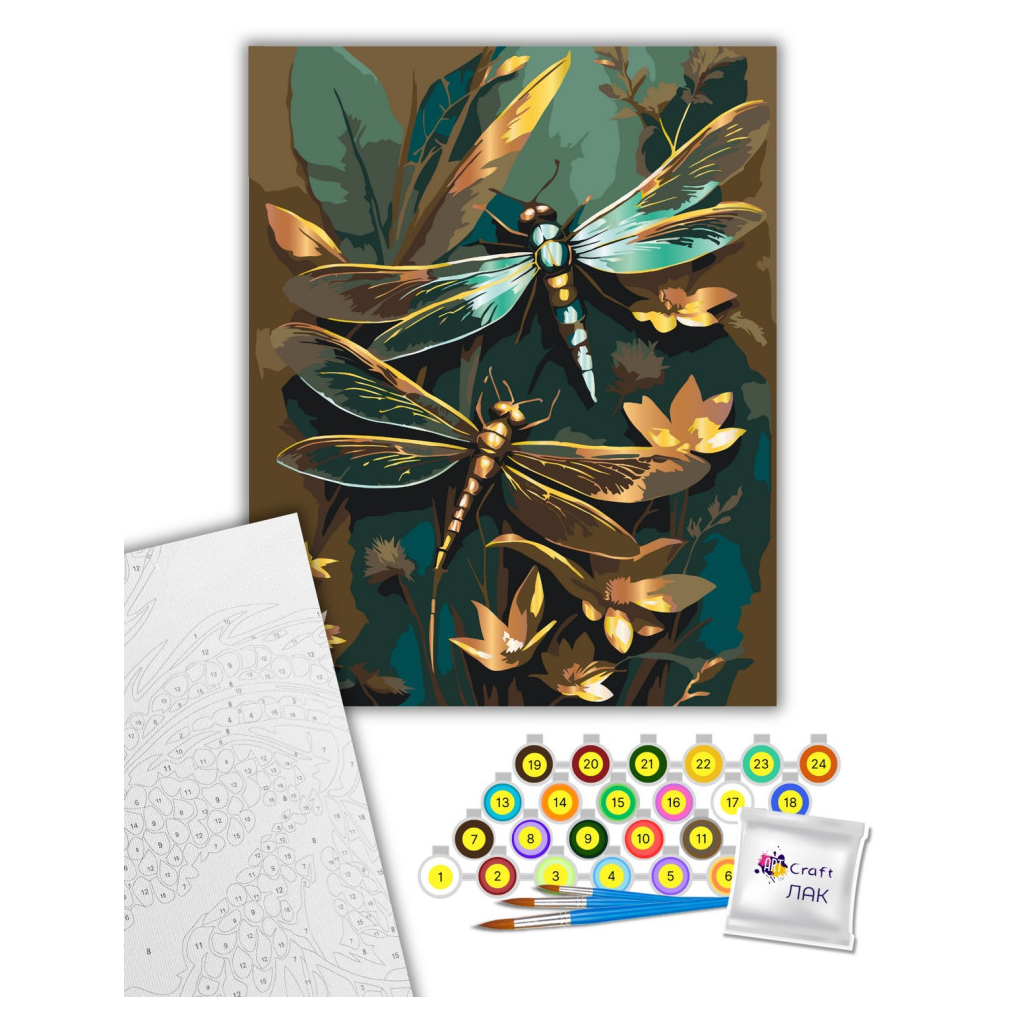 Картина по номерам ArtCraft Блискучі бабки з металізованими фарбами 40х50 см (11599-AC) - зображення 2