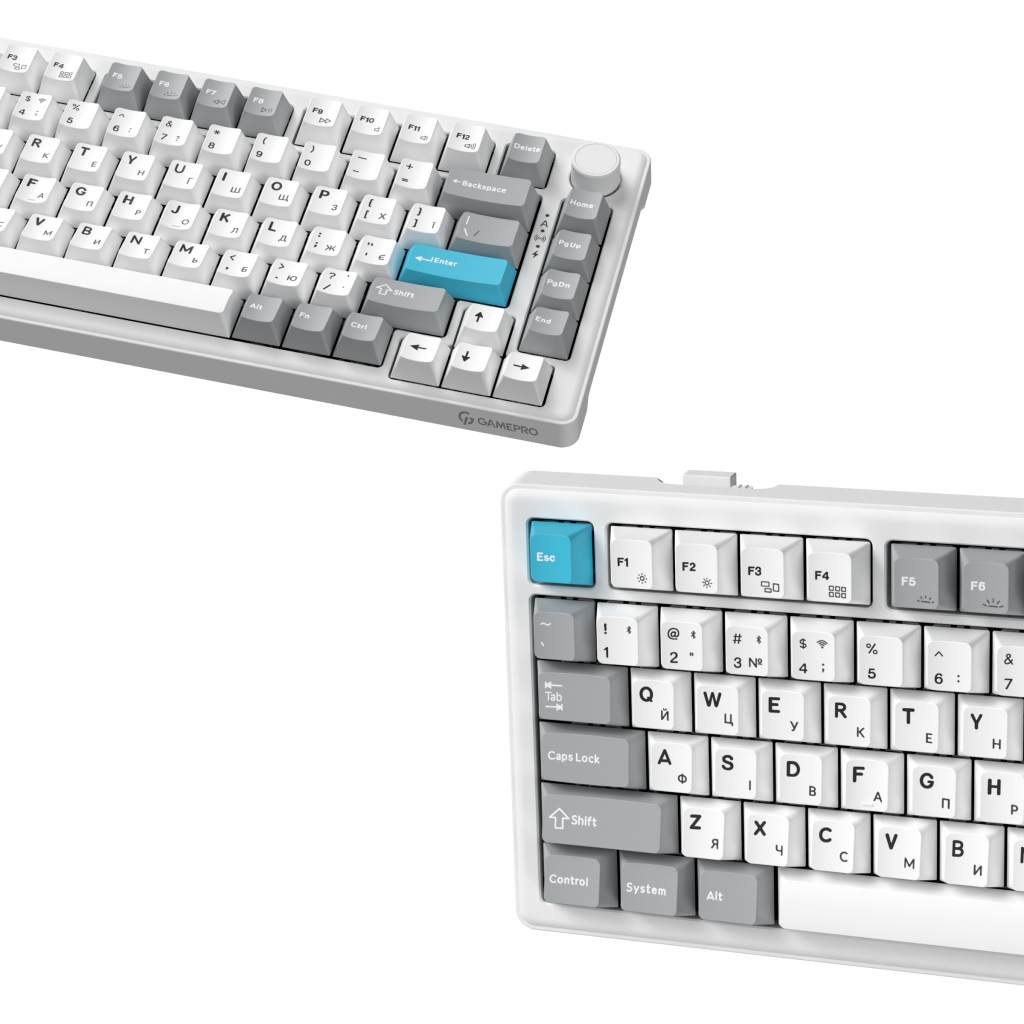 Клавіатура GamePro Asgard Yord Wireless/Bluetooth/USB UA White (MK266WH) - зображення 4