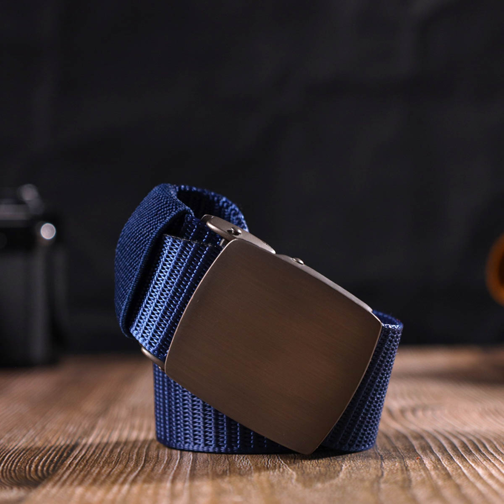 Ремінь Vintage З металевою пряжкою з текстилю Синій (20596) - зображення 10