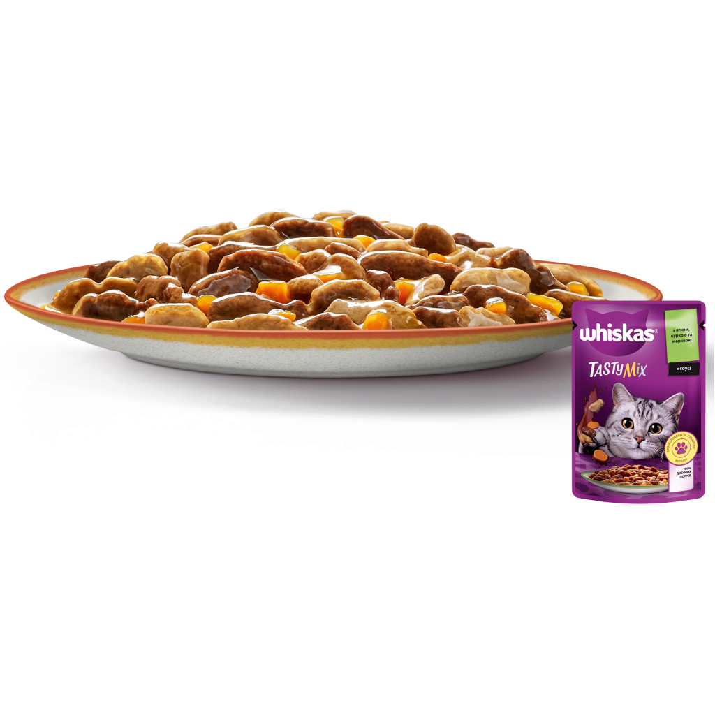 Вологий корм для кішок Whiskas TastyMix Ягня, Курка, Морква 85 г (4770608262433) - зображення 4