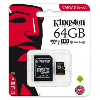 Карта пам'яті Kingston 64GB microSDXC class 10 UHS-I Canvas Select (SDCS/64GB) - зображення 3