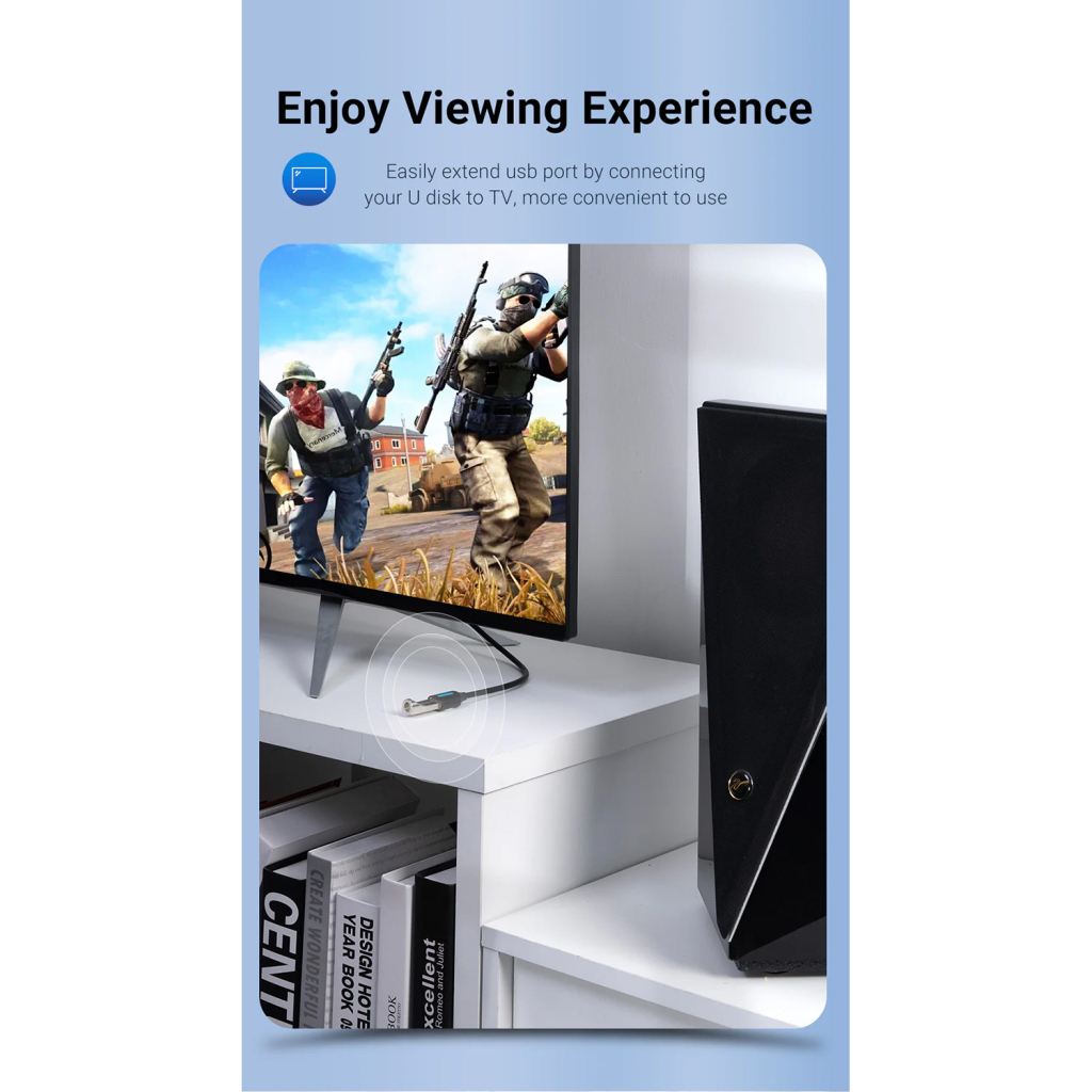 Дата кабель USB 2.0 AM/AF 1.5m black Vention (CBIBG) - зображення 10