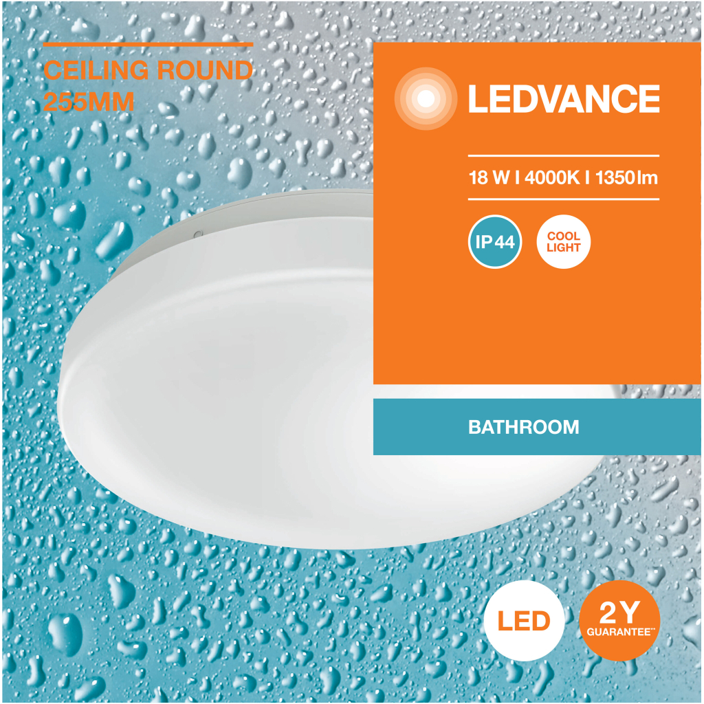 Світильник LEDVANCE CEILING ROUND 255 18W 840 IP44 (4099854105852) - изображение 5