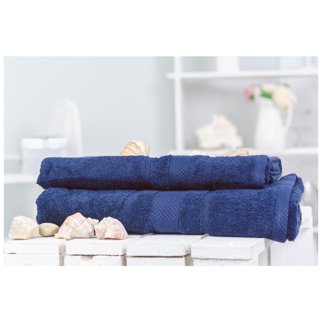 Рушник MirSon набір банний 5003 SoftNess Darkblue 50x90, 70x140 (2200003182958) - зображення 1