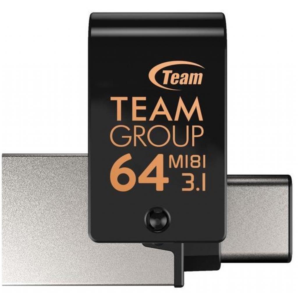 USB флеш накопичувач Team 64GB M181 Black USB 3.1/Type-C (TM181364GB01) - зображення 2