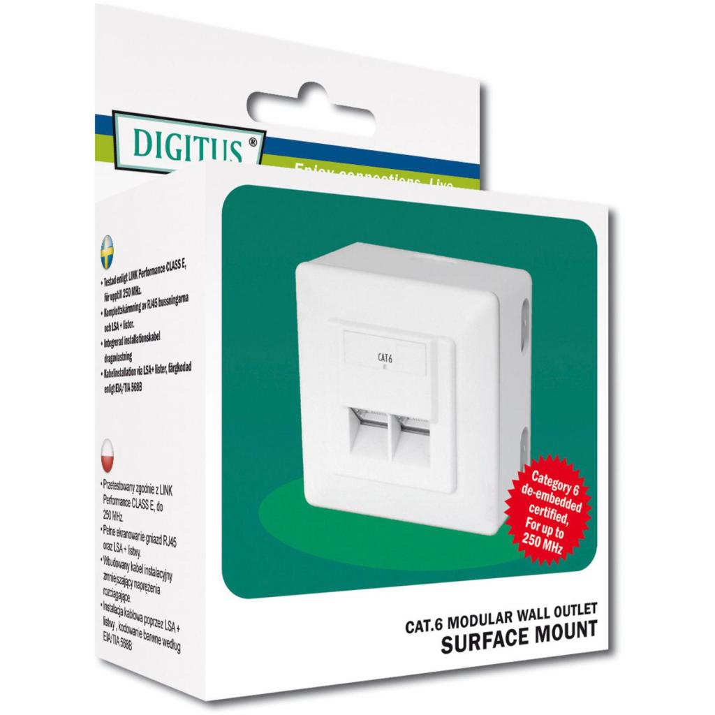 Комп'ютерна розетка Digitus 2xRJ45 STP, cat. 6, для відкритої проводки (DN-9006-N) - изображение 8