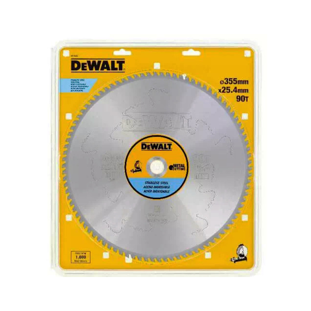 Диск пильний DeWALT METAL CUTTING , 355 х 25.4 мм, 90 z, MTCG+R, 10 град, (DT1922) - зображення 2