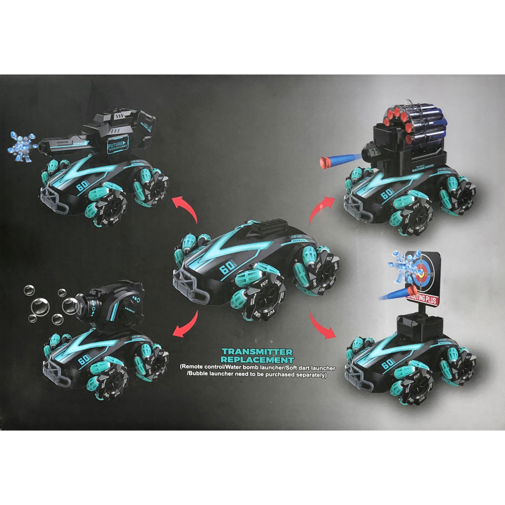 Радіокерована іграшка UFT Дрифтова машинка Танк-всюдихід Стріляє водяними бомбами з підсвічуванням (UFTGC2) - зображення 12