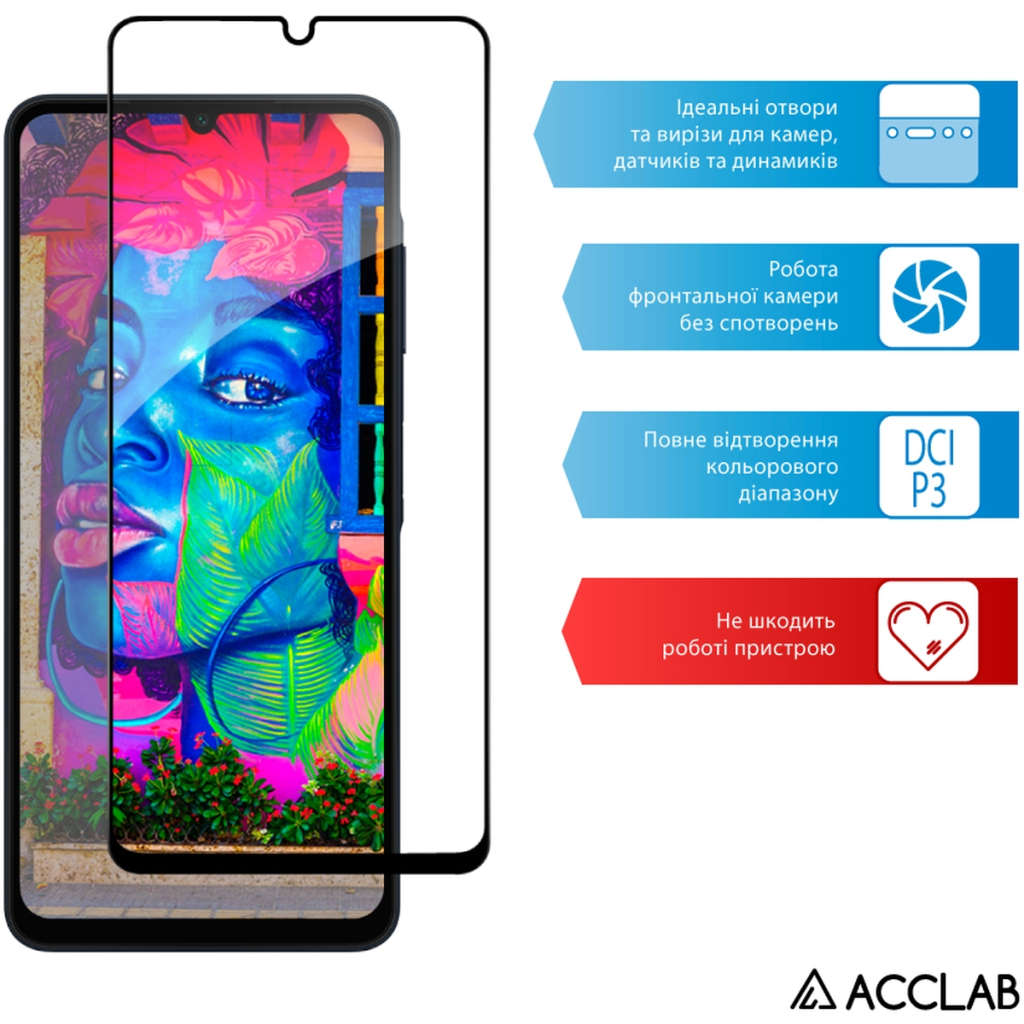 Скло захисне ACCLAB Full Glue Samsung A06 Black (1283126598814) - зображення 5