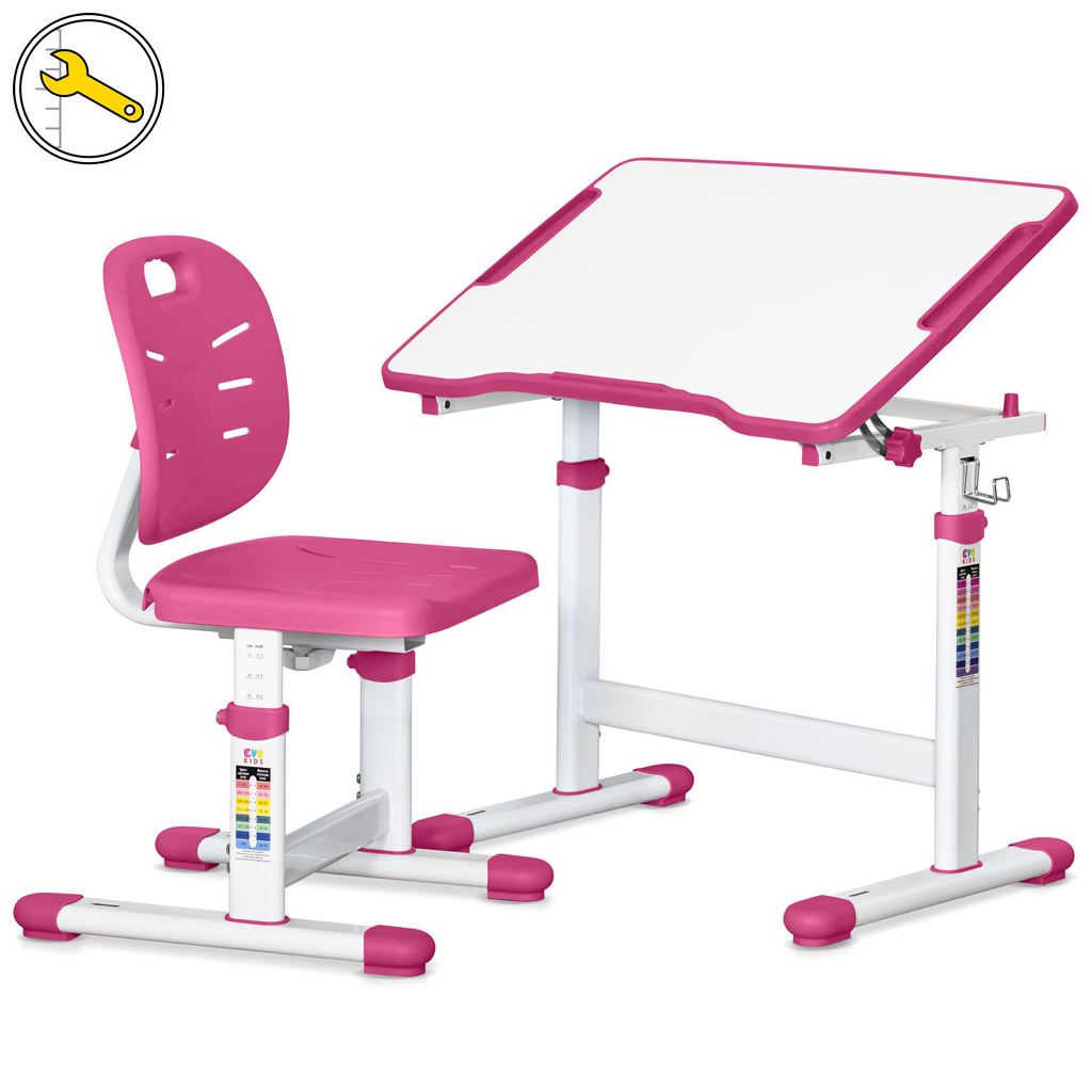 Парта зі стільцем Evo-kids Ergo Pink (Evo-03 Ergo PN) - зображення 1