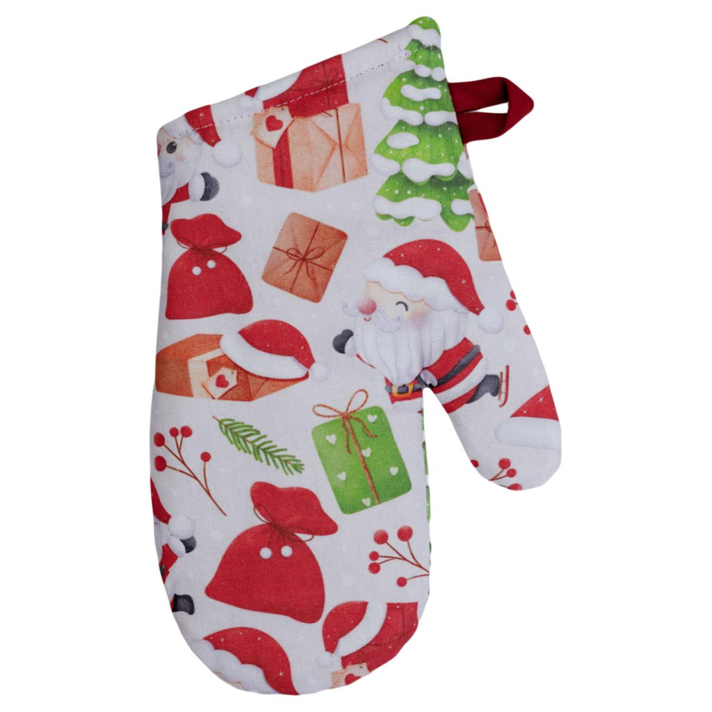 Кухонна прихватка Прованс набір рукавичка та прихватка Санта на білому (035793) - зображення 4