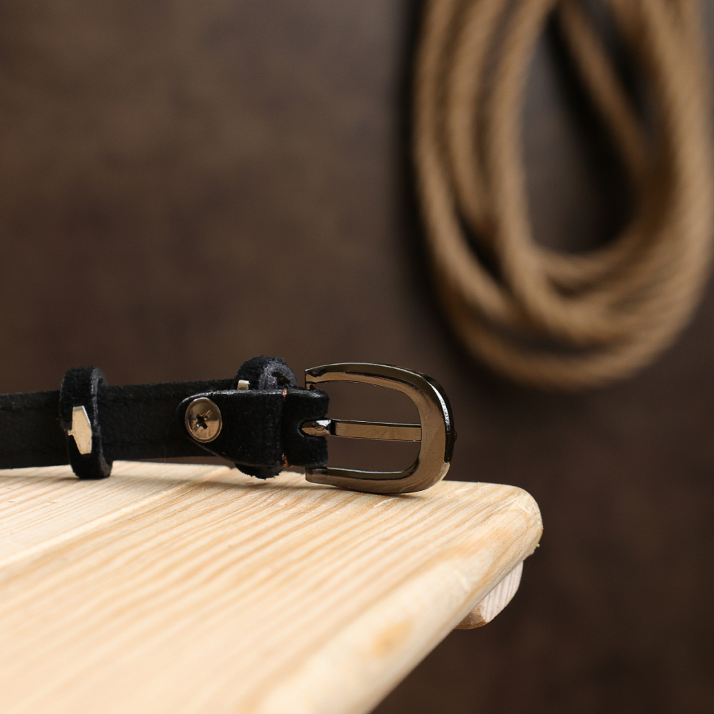 Ремінь Vintage Замшевий жіночий Чорний (20764) - зображення 9