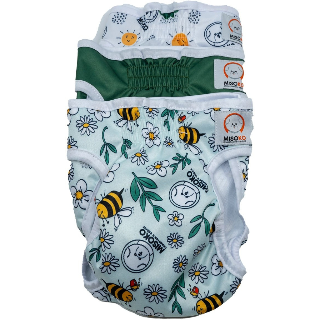 Підгузки для тварин MISOKO&CO багаторазові для собак-сук, S 3 шт. Луг (HAINMSK63964RIN) - изображение 1