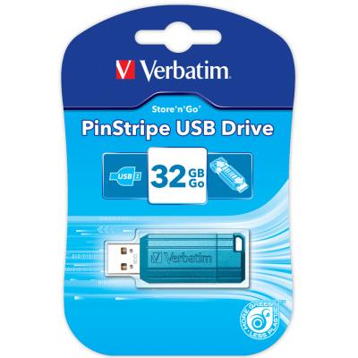 USB флеш накопичувач Verbatim 32GB Store 'n' Go PinStripe Blue USB 2.0 (49057) - зображення 5