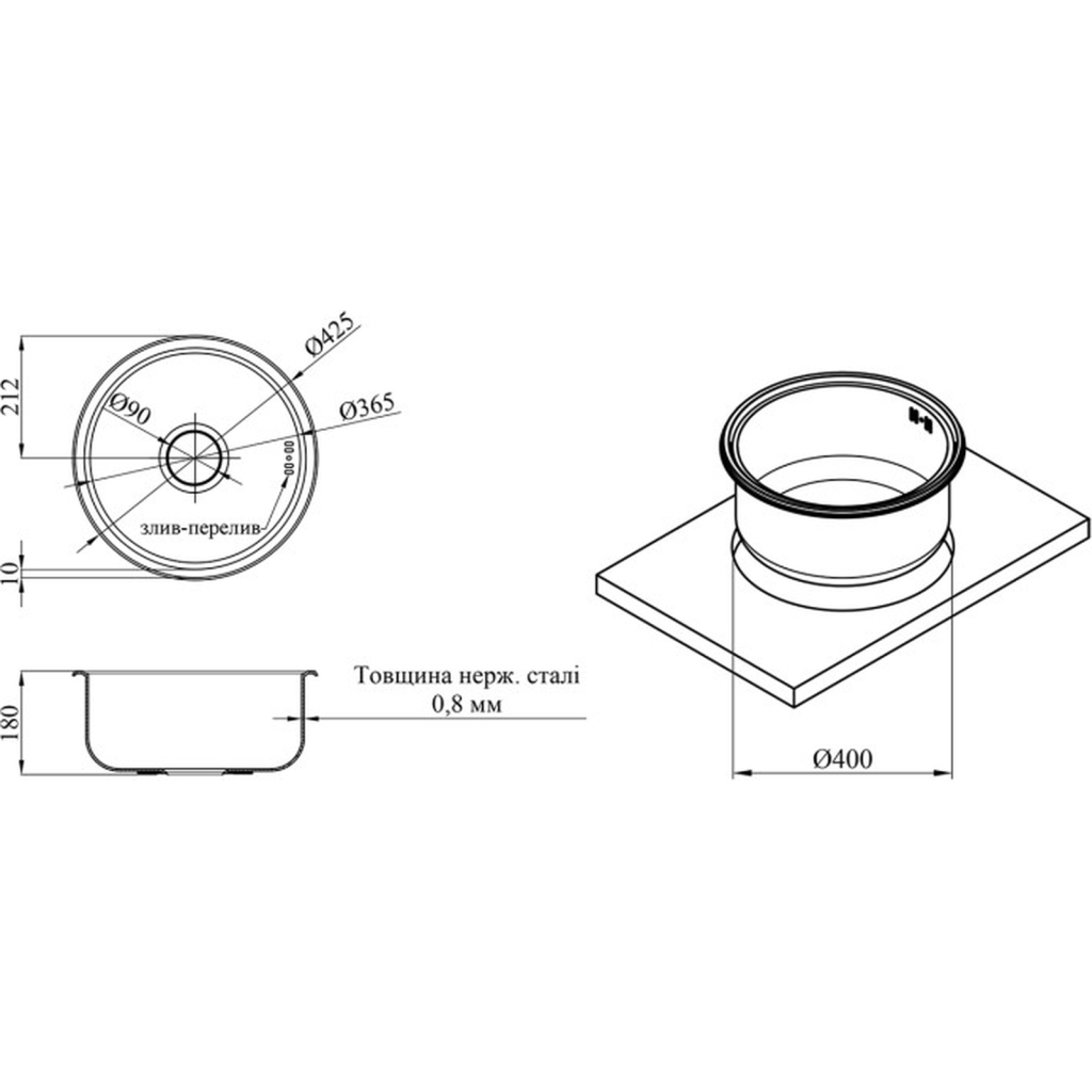Мийка кухонна Kroner Satin-430 (CV031324) - зображення 7