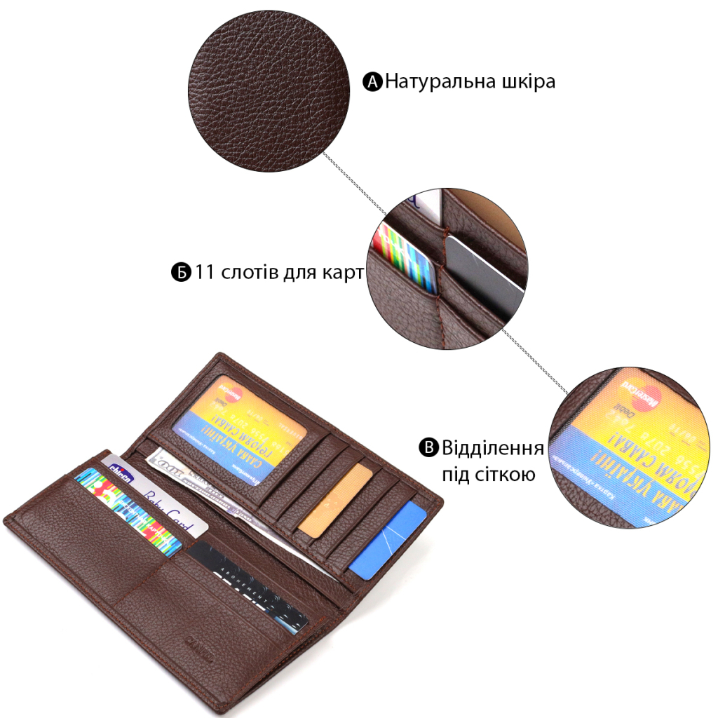 Гаманець Canpellini З натуральної шкіри Коричневий (21904) - зображення 4