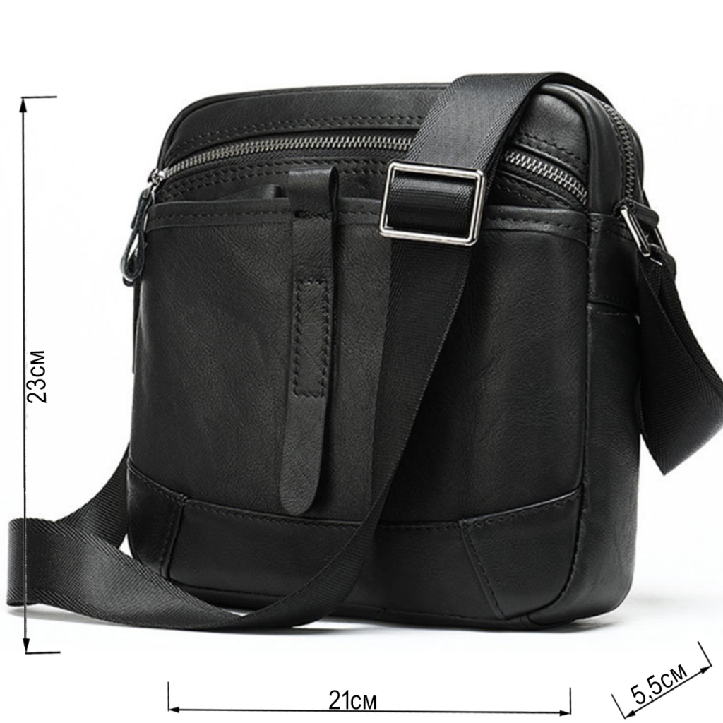 Сумка Vintage Через плече зі шкіри Чорна (20034) - зображення 3