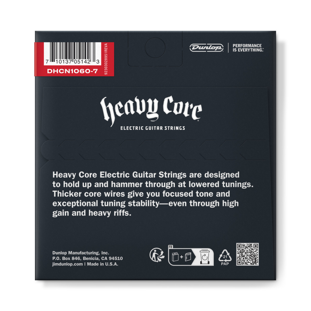 Струни для гітари Jim Dunlop Heavy Core Electric Guitar Strings 10-60 | 7-String (DHCN1060-7) - зображення 2