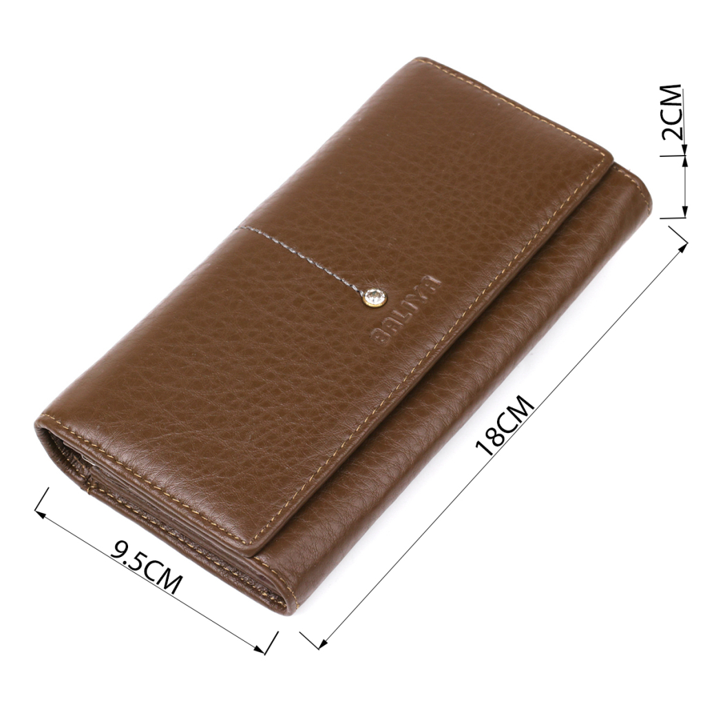 Гаманець Baliya Зі стразом жіночий шкіряний Коричневий (18977) - зображення 4