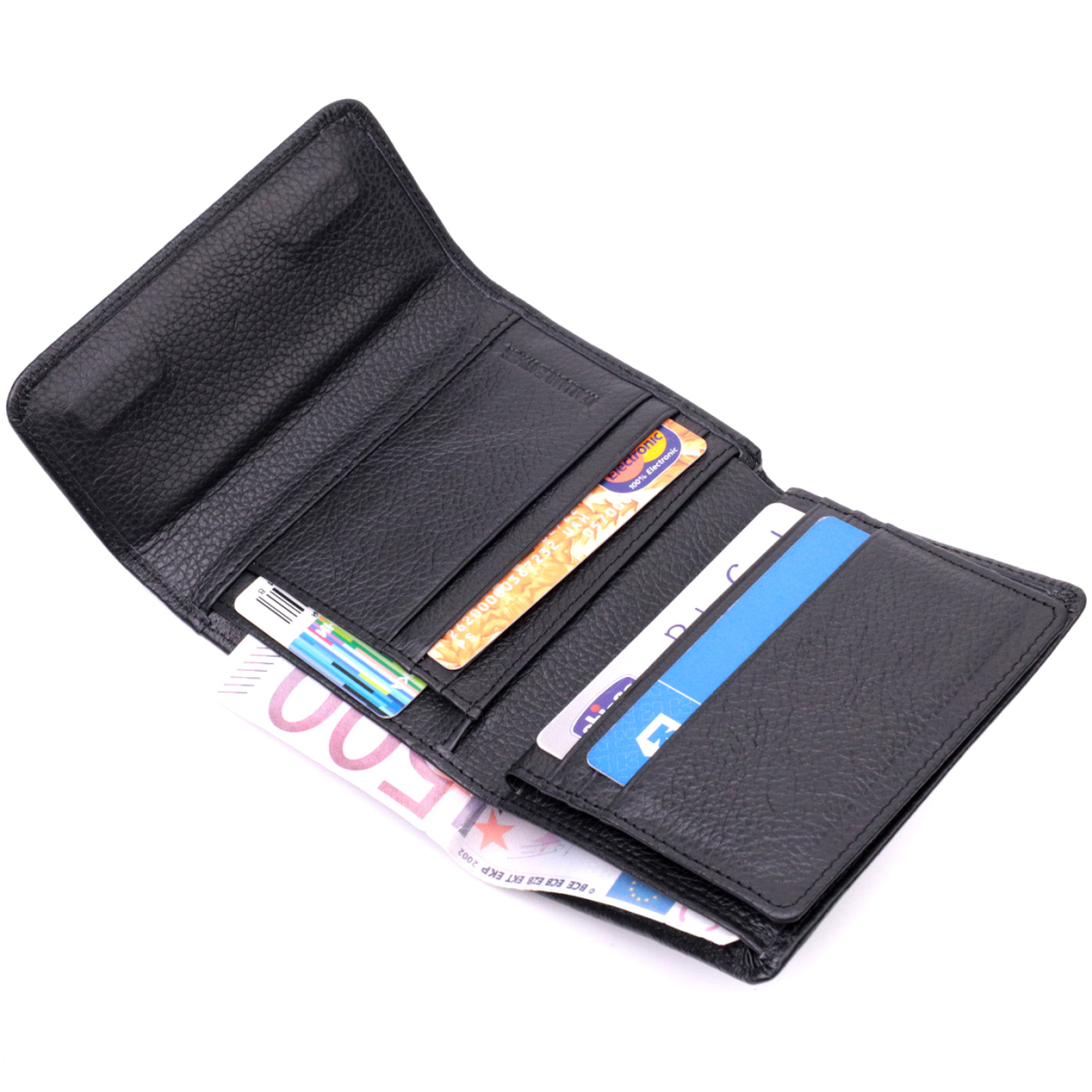 Гаманець ST Leather З натуральної шкіри Чорний (19494) - зображення 7