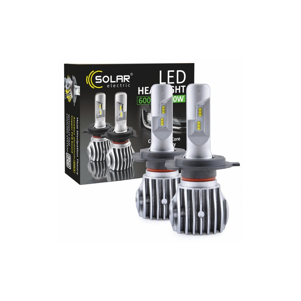 Автолампа SOLAR H4 12/24V 6500K 6000Lm 50W Cree Chip 1860 (8604) - изображение 4