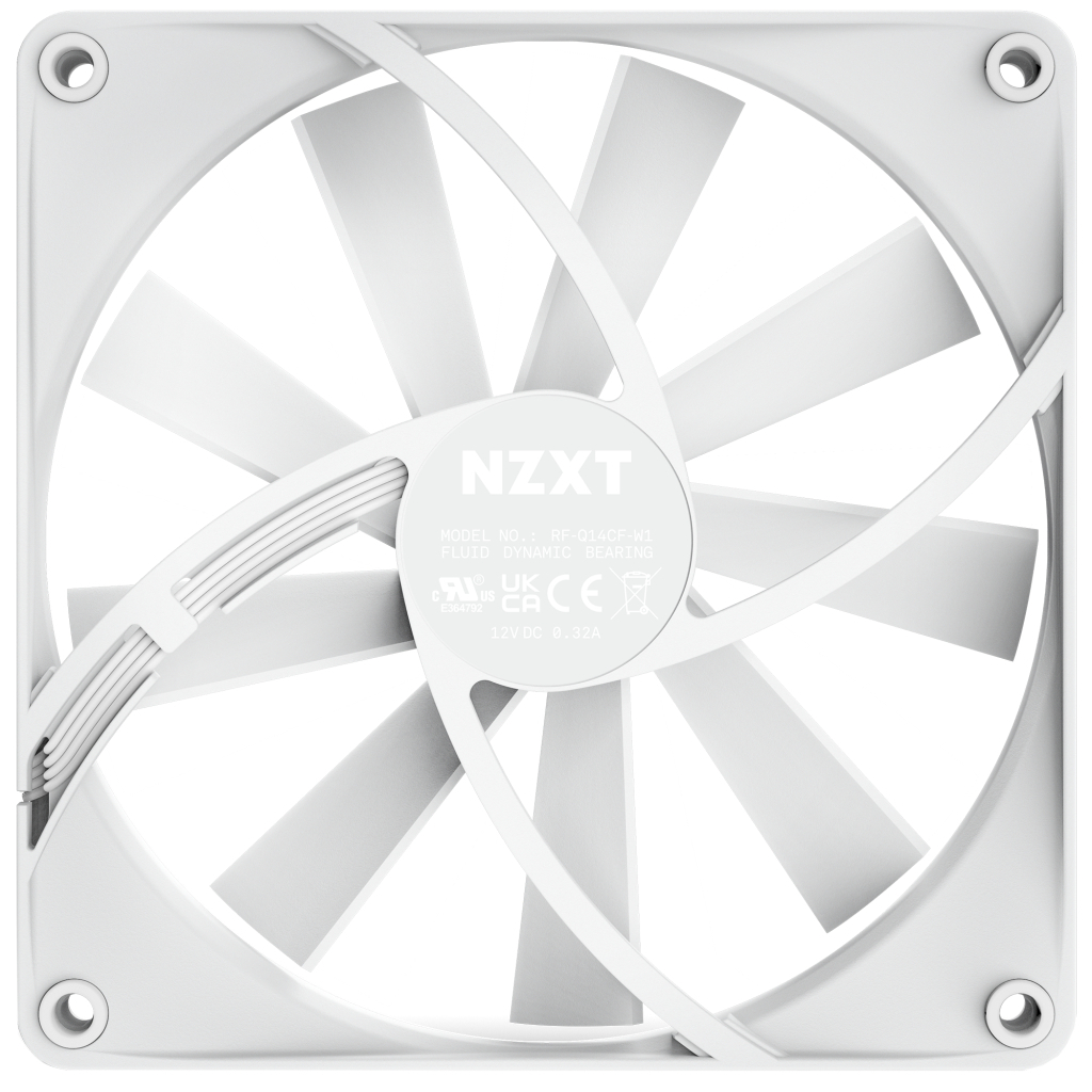 Кулер до корпусу NZXT F140Q Single (White) (RF-Q14SF-W1) - зображення 4