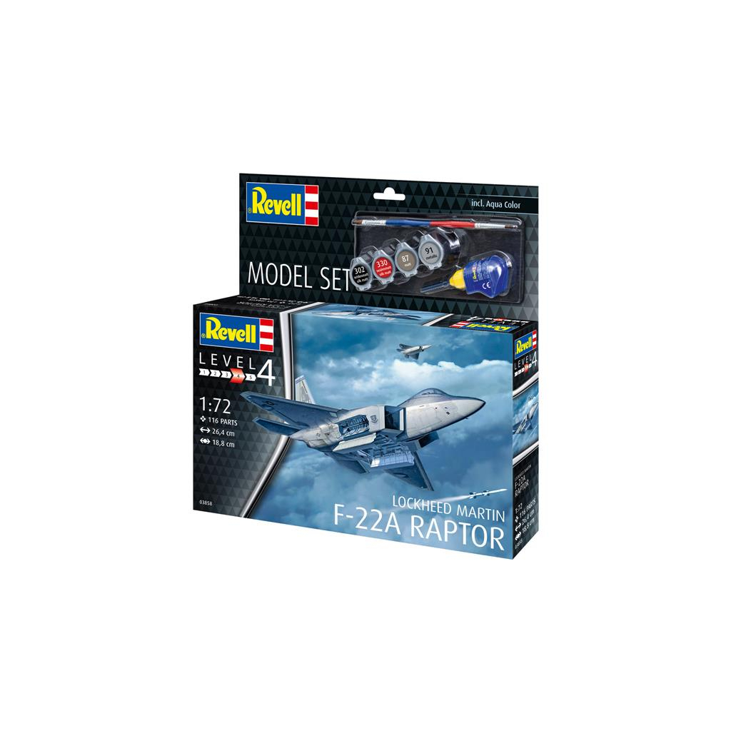 Збірна модель Revell Літак Lockheed Martin F-22A Raptor рівень 4 масштаб 1:72 (RVL-63858) - изображение 3