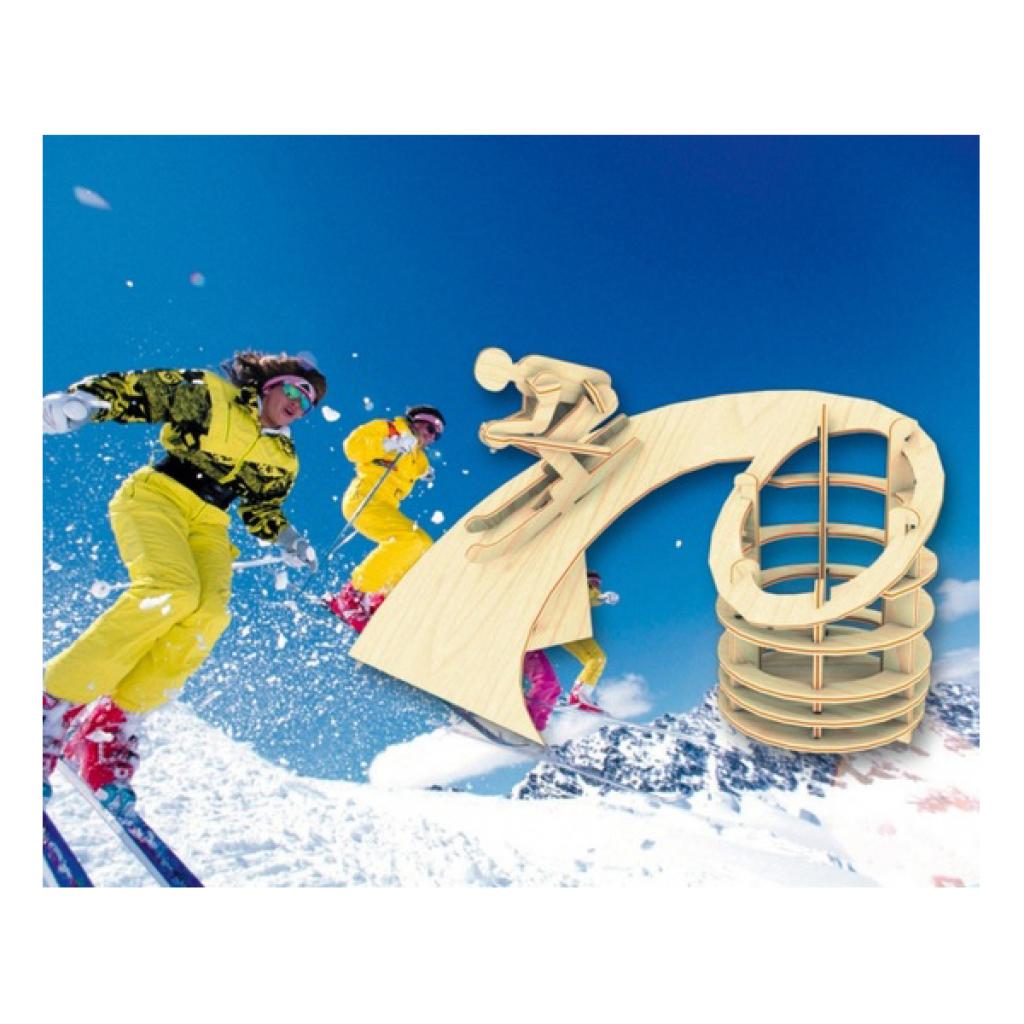 Збірна модель Мир деревянных игрушек Лижник (С006) - зображення 1