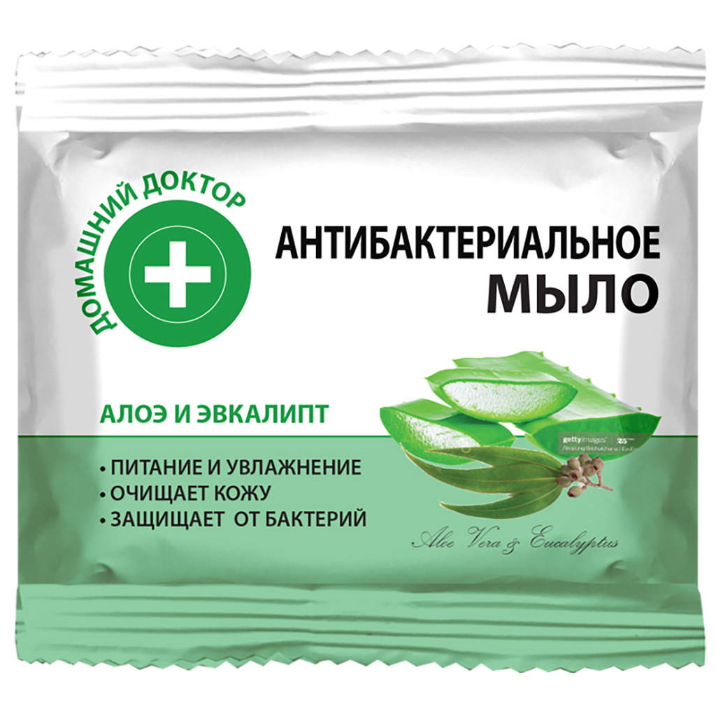 Тверде мило Домашній Доктор Антибактеріальне Алое та евкаліпт 70 г (8588006039887) - зображення 1