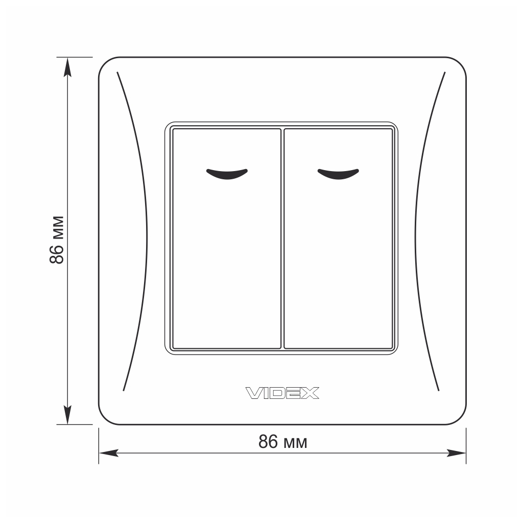 Вимикач Videx BINERA 2кл з підсвічуванням срібний (VF-BNSW2L-SS) - изображение 5