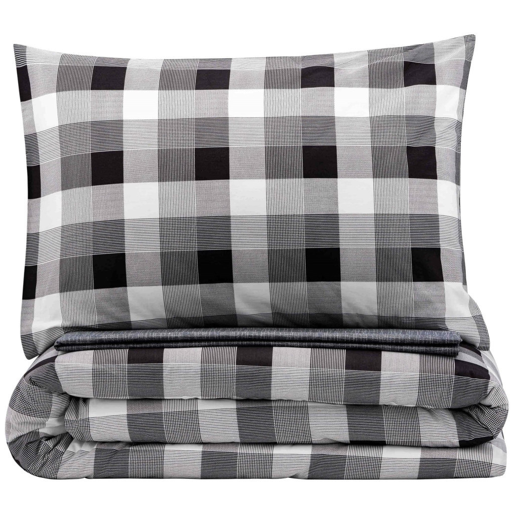 Постільна білизна Ardesto Gloria сатин квадрати сірий євро 200х220 (ART2022SR) - зображення 3