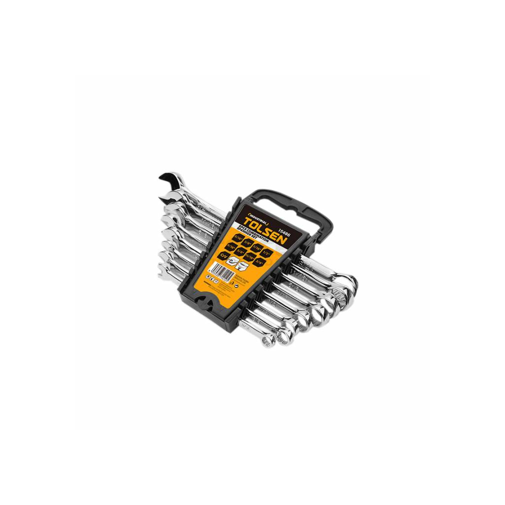 Ключ Tolsen "ПРОФИ" рожково-накидной, дюймовый, 8 шт. (15486) - зображення 1