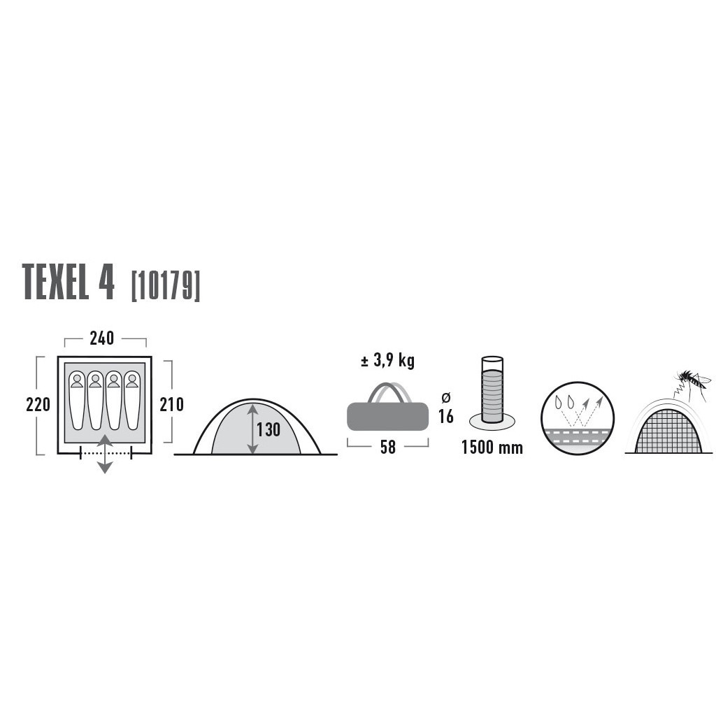 Намет High Peak Texel 4 Blue/Grey (928256) - зображення 6