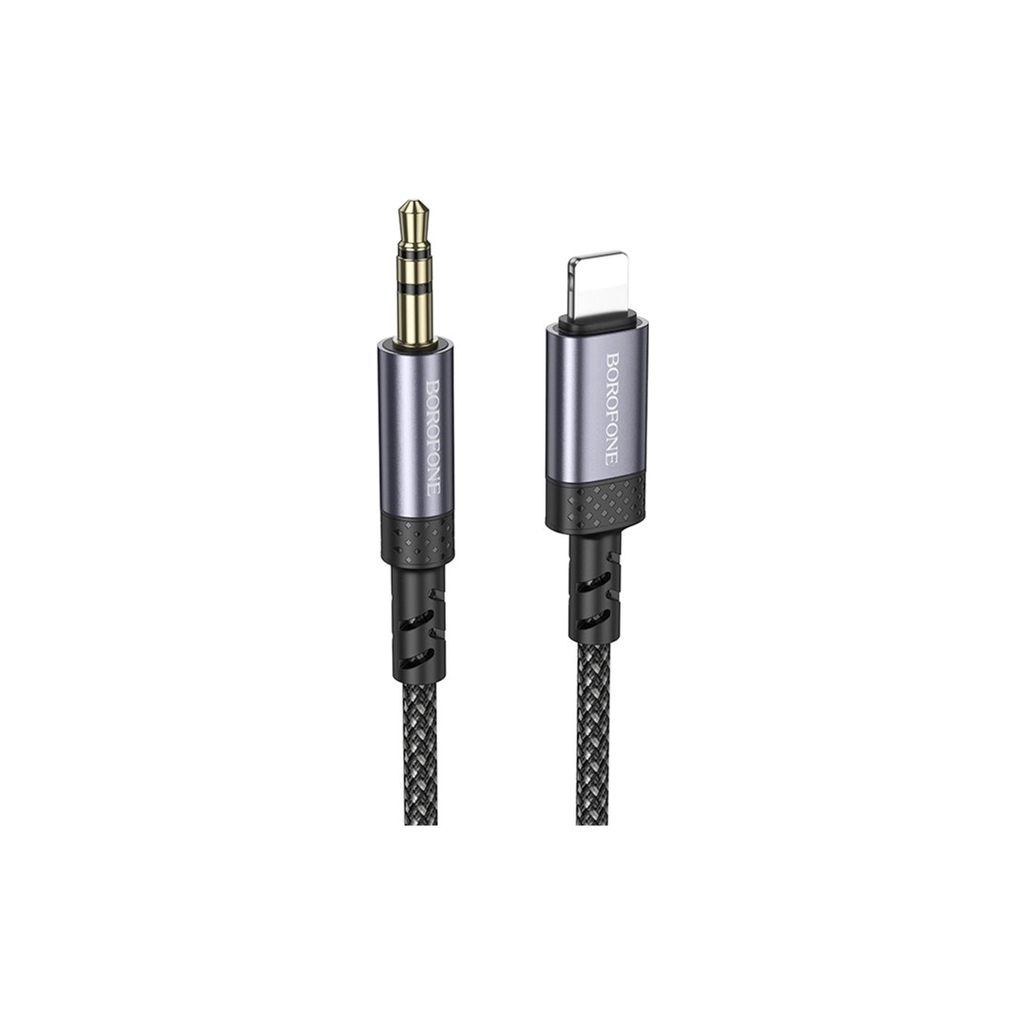 Кабель мультимедійний Lightning to 3.5mm M 1.0m grey BOROFONE (6941991118975) - зображення 1