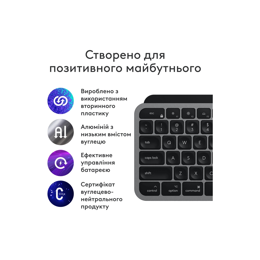 Комплект Logitech MX Keys S Combo для MAC Bluetooth/Wireles UA Space Grey (920-012845) - зображення 2