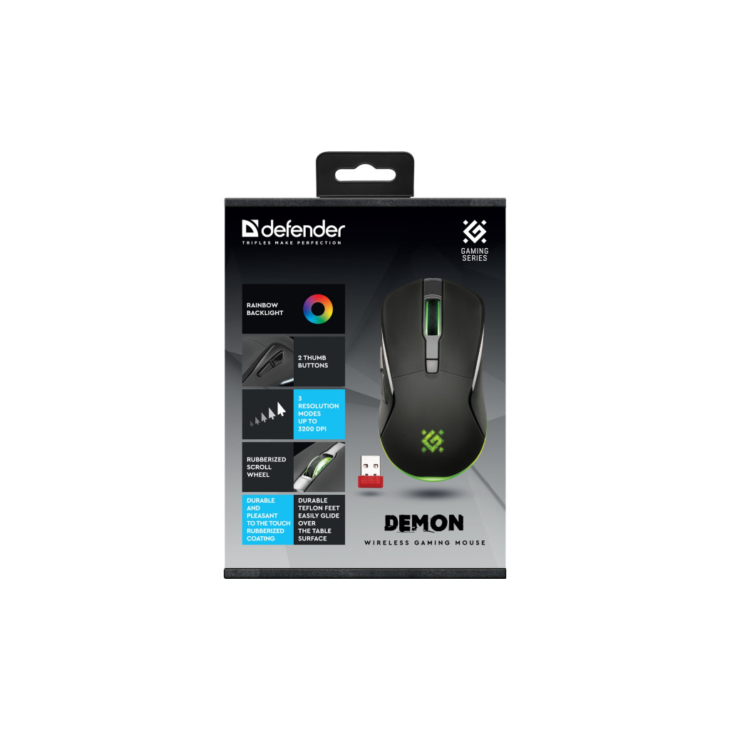 Мишка Defender Demon GM534 Wireless Black (52534) - зображення 4