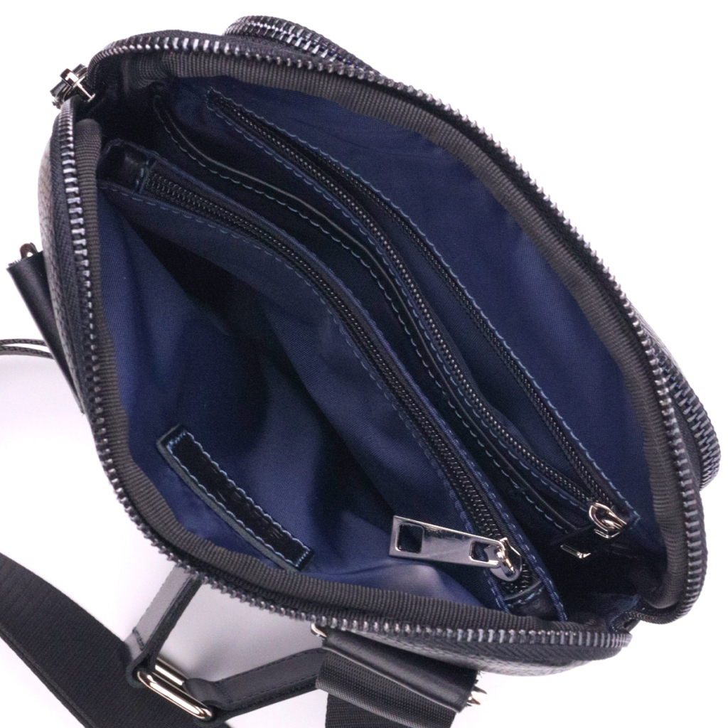 Сумка Shvigel З комбінованої натуральної шкіри Чорна (18720) - зображення 6