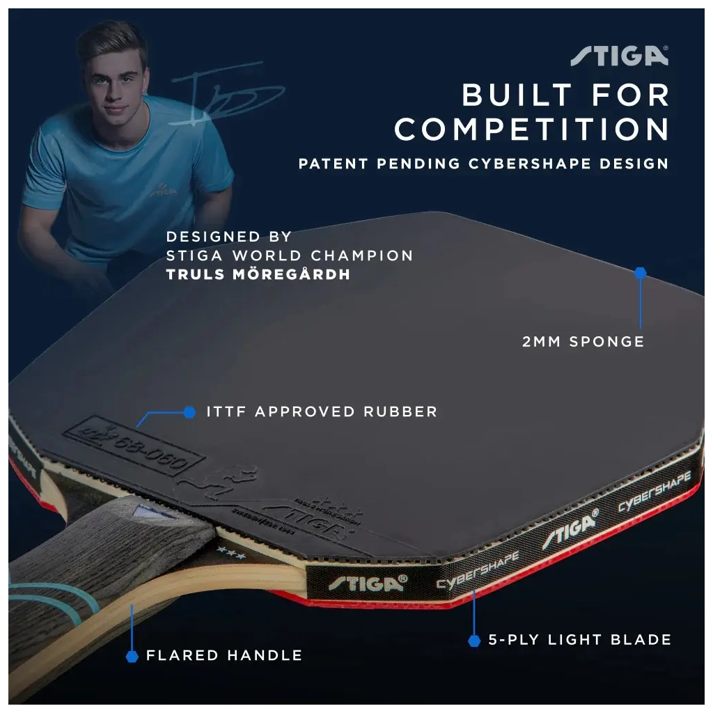 Ракетка для настільного тенісу Stiga Cybershape Future 3 Star FL (1213-0304-35) (931284) - зображення 7